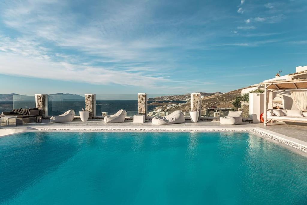 Mykonos Sea View Luxury Villa By Calypso Sunset Villas Mykonos Town 외부 사진