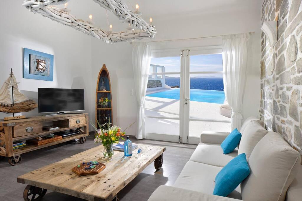 Mykonos Sea View Luxury Villa By Calypso Sunset Villas Mykonos Town 외부 사진