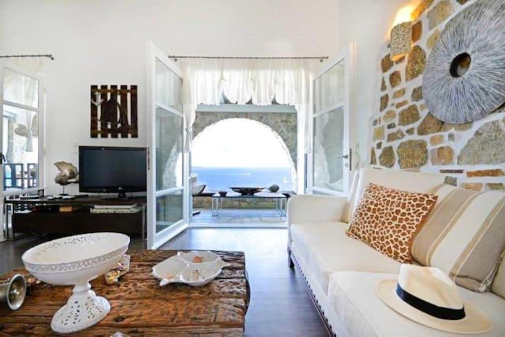 Mykonos Sea View Luxury Villa By Calypso Sunset Villas Mykonos Town 외부 사진